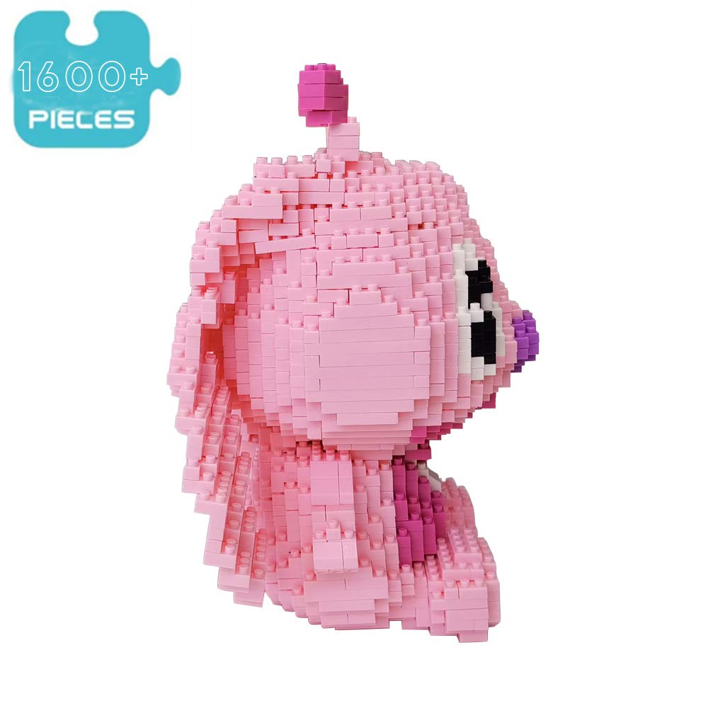 STpro Building Bricks 1600+ Pieces Set - Classic Cartoon Characters Building Blocks - Mini Building Block for Boys Girls & Adults (Pink)