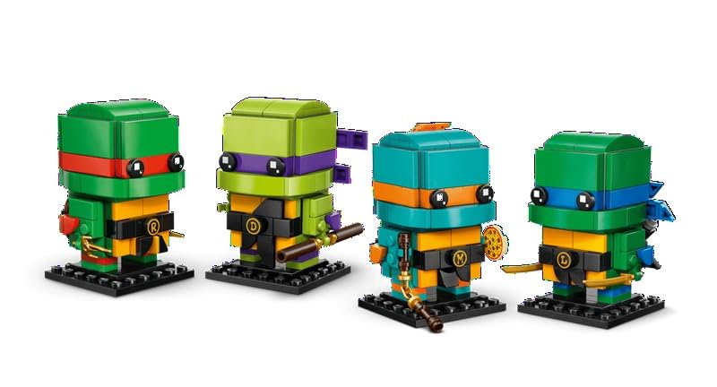LEGO BrickHeadz Teenage Mutant Ninja Turtles Set - 567 Pieces, All 4 TMNT Figures with Iconic Weapons & Pizza Accessory - Ages 10+ - Gift for Kids &