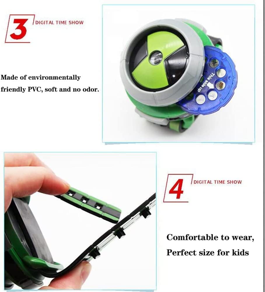 Cartoon Projector Watch Toy for Alien Force and Mysterious Projection Action Figures Model Toy for Kids Birthday Party Supplies