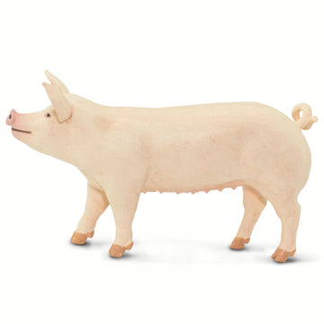 Safari Ltd. Large White Pig - Realistic 4" Farm Animal Figure - Educational Toy for Boys, Girls, and Kids Ages 3+