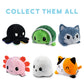 TeeTurtle Reversible Koala Plushie 4-Inch Gray Two-Sided Flip Plush Toy with Embroidered Details - Cute Mini Collectible Plush for Kids, Teens,