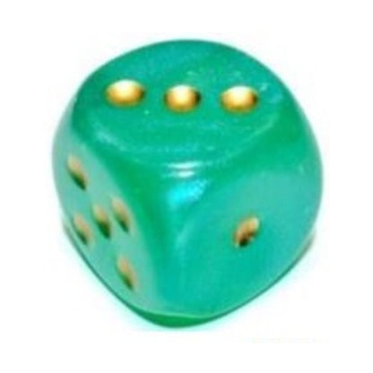 Chessex Borealis 12mm d6 Light Green/Gold Luminary Dice Block (36 dice) (27975)