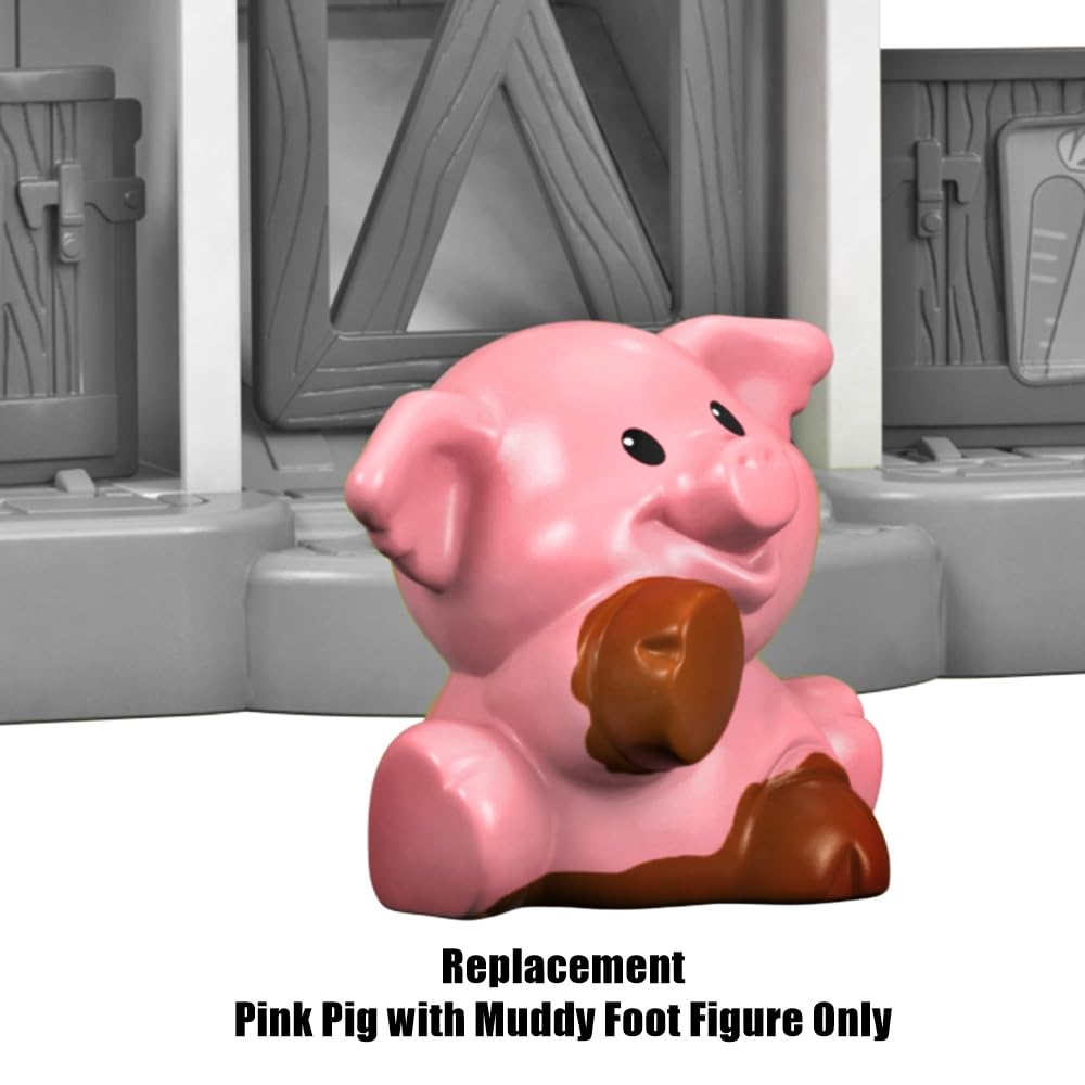 Replacement Part for Fisher-Price Little People Playset - DWC31 ~ Pink Pig with Muddy Foot ~ Caring for Animals Farm ~ Works Great with Any
