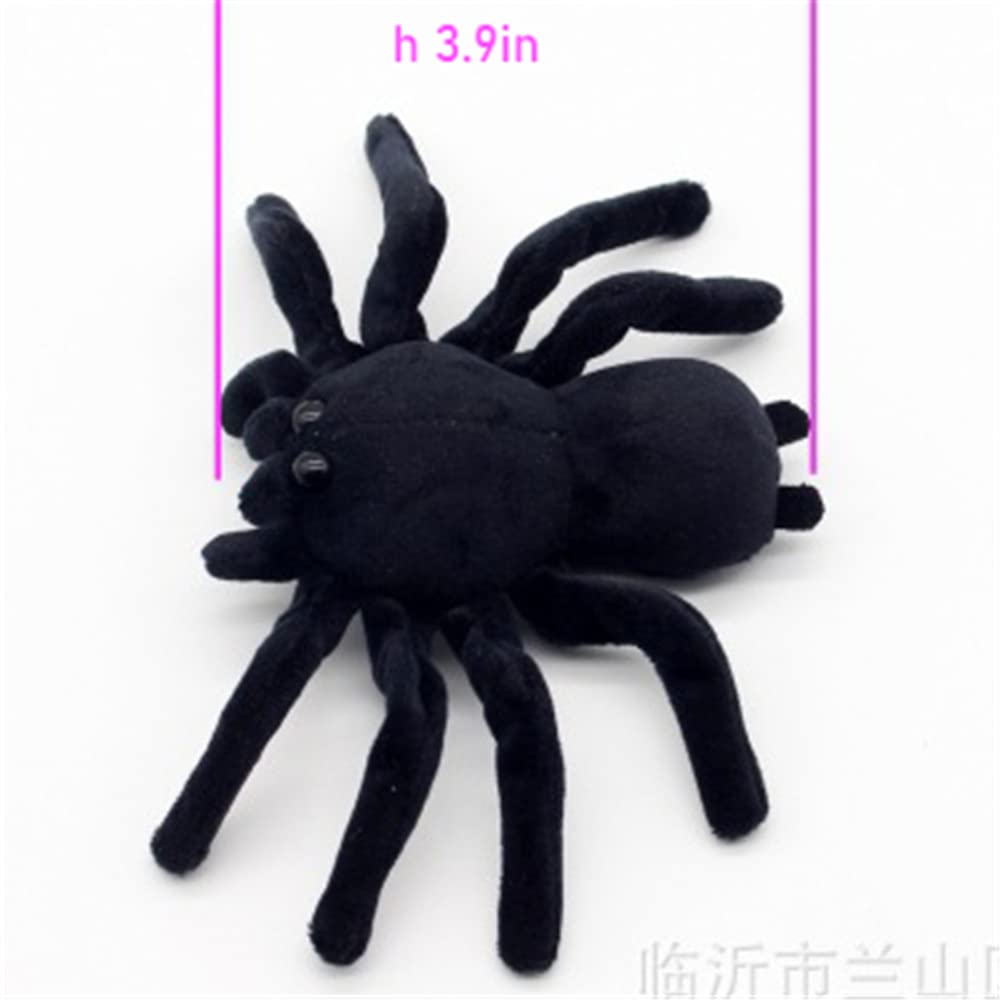 JIANEEXSQ Cute Realistic Spider Stuffed Animal Insect Plush Toy, Lifelike Araneid Plush Doll Backpack Handbag Pandent Gift (3.9in)