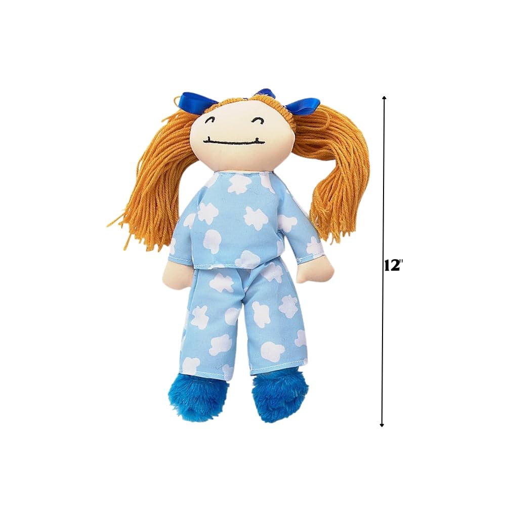 Fun Express Slumber Party Plush Yarn Hair Dolls with Groovy Hair - 4 Doll Set