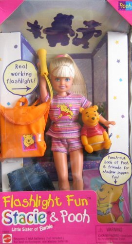 Barbie Flashlight Fun Stacie Doll & Pooh 1997
