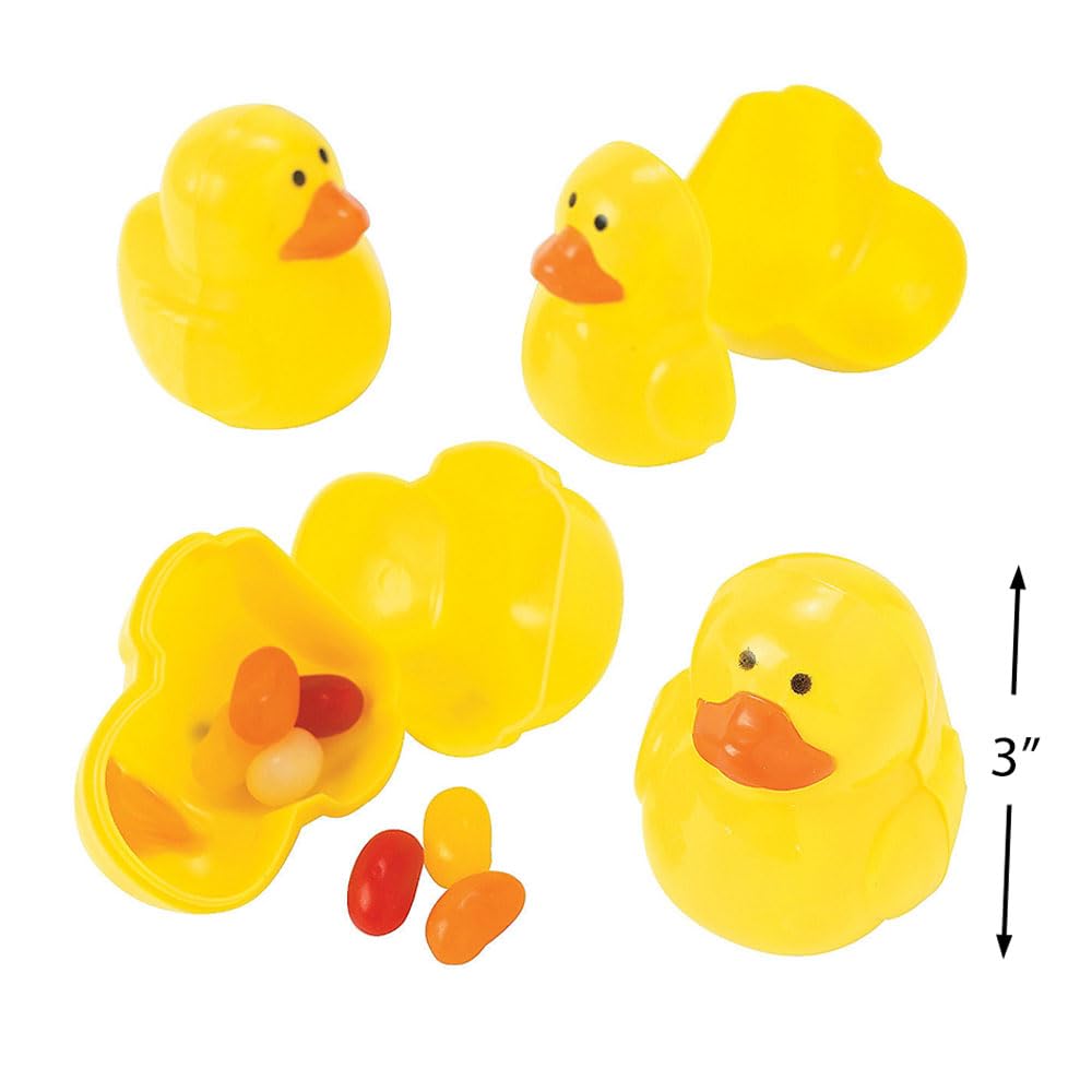 One Dozen (12) Plastic Ducky Shaped Easter Eggs