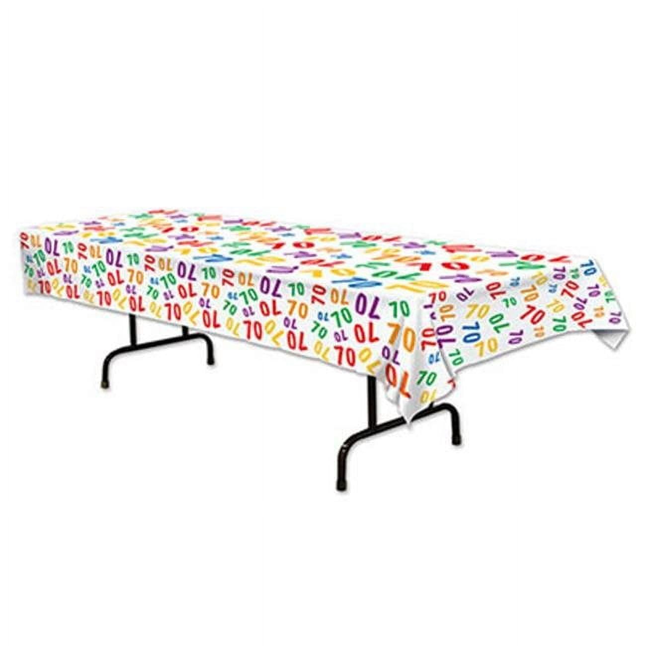 Beistle 70 Tablecover, 54 by 108-Inch, Multicolor