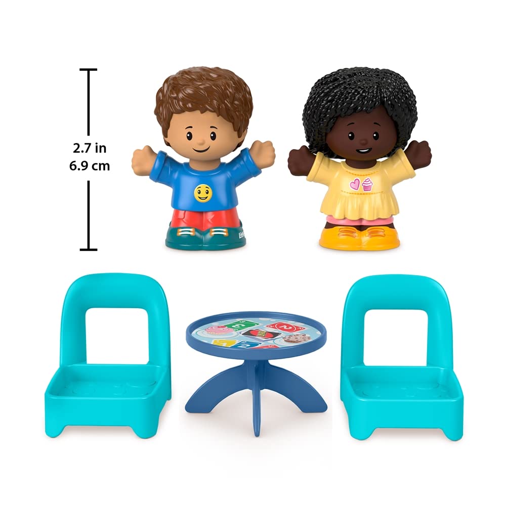 F-Price Fisher-Price Little People Card Game Figure Set - HHR45 ~ Includes 2 Little People Figures, 2 Chairs and a Table with Card Game and Cupcake