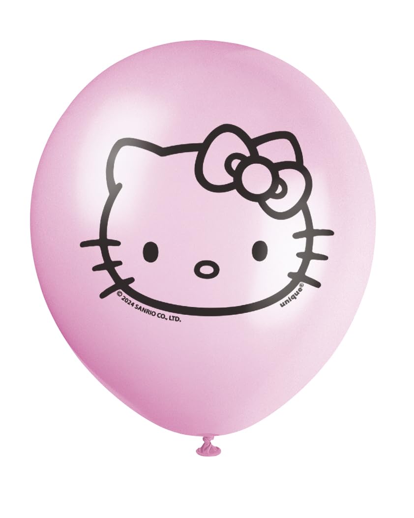 Hello Kitty Latex Balloons - 12", 8 Count, Vibrant Birthday Party Decorations