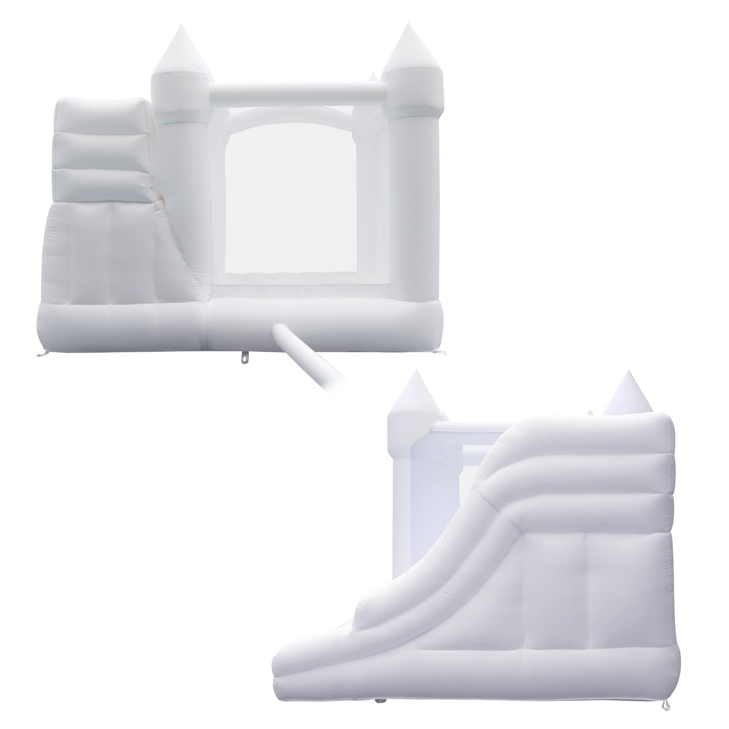 Bounceland Castle Palace Daydreamer Cloud Bounce House, 10.8 ft L x 9.8 ft W x 8.7 ft H, Basketball Hoop, UL Blower Included, Trendy Neutral Color