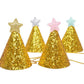 Fevoila Golden Star Birthday Hats, 12 Pcs Golden Happy Birthday Party Hats with Shiny Star Party Supplies for Pets Kids Adults
