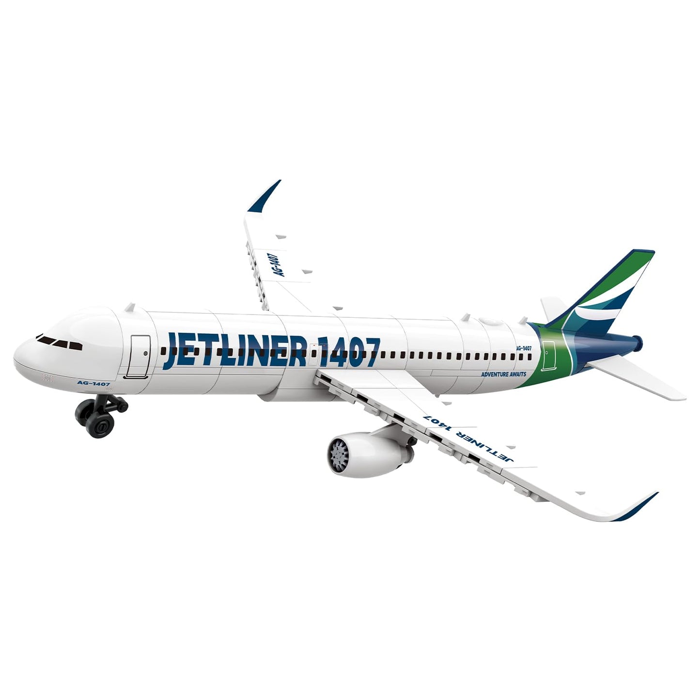 Apostrophe Games Commercial Jetliner Building Block Set - 133 Pcs, Ages 10+ Airplane Model Toy