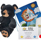 Make Your Own Stuffed Animal Benjamin The Black Bear Kit 16"- No Sew - Kit with Cute Backpack!