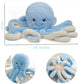 JOSON Cute Octopus Plush Toys, Soft Octopus Stuffed Animals, Girls and Boys Adult Birthday (16 Inch, Blue)