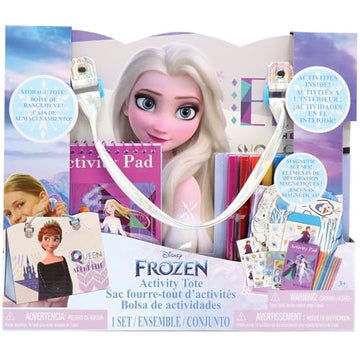 Disney Frozen Activity Tote - Ultimate Princess Adventure Bag with Coloring Books, Stickers, Crayons & Games - Travel-Friendly Art Set for Girls Ages