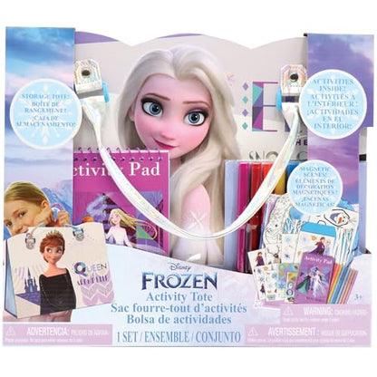 Disney Frozen Activity Tote - Ultimate Princess Adventure Bag with Coloring Books, Stickers, Crayons & Games - Travel-Friendly Art Set for Girls Ages