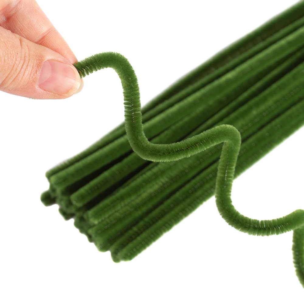 108 Extra?Long Green Pipe Cleaners - 18" Chenille Stems Craft Supplies