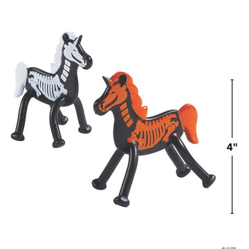 Fun Express Halloween Bendable Skeleton Unicorns - Flexible Halloween-Themed Character Toys Trick-or-Treating Party Favors Gifts Seasonal Decor - Fun