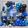 Paready Blue Black Balloons Garland Arch Kit, 122Pcs Blue Silver Metallic Balloons Arch for Birthday Baby Shower Graduation Wedding Bridal Shower