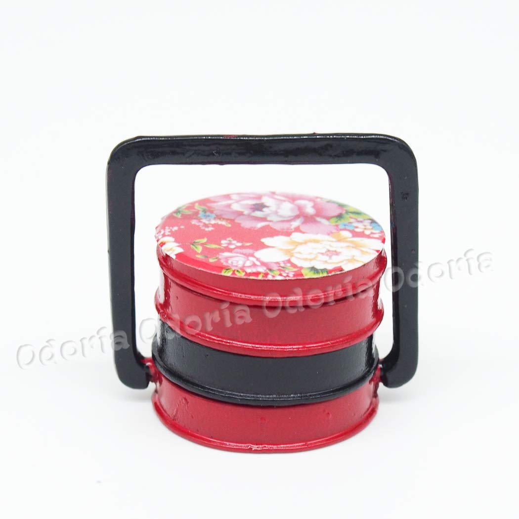 Odoria 1/12 Miniature 3-Tier Lunch Box Bento Dollhouse Decoration Accessories
