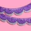 xo, Fetti Purple + Silver Scallop Fringe Banner | Birthday Decor, Party Backdrop, Disco Party, Whimsical, Iridescent Garland, Girly Glam, Kids Party