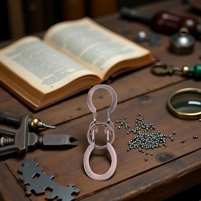 2Pcs Red Copper Lock Puzzle Metal Ring Solution Intellectual Deduction Unlock Puzzle Brain Tease Unlock Horseshoe Buckle Gift, Assembly