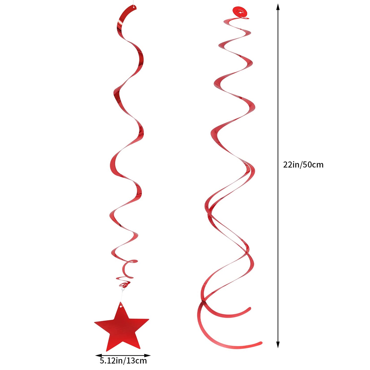 jiebor 30Pcs Red White and Blue Streamers Decorations Star Swirl Garland Banner Hanging for Memorial Day 4th Of July Independence Day Labor Day Home