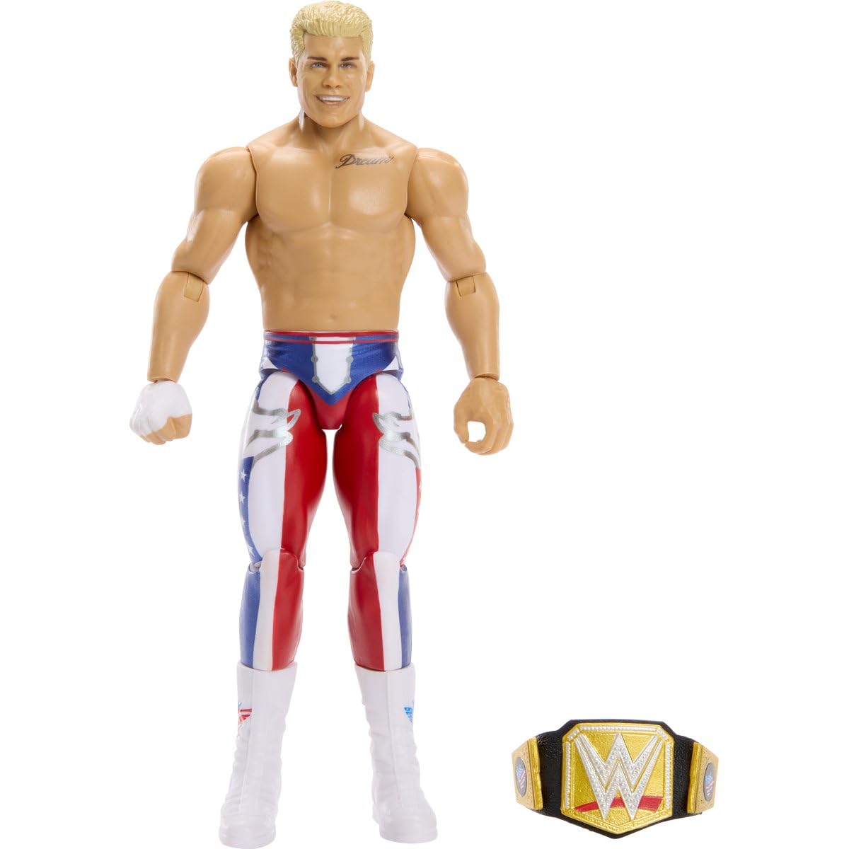 WWE Cody Rhodes Main Event Series Champions 2026 Action Figure with Championship Title, 6-inches