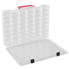 AISLE 3 ESSENTIALS Mini Toy Organizer Box 48 Compartment Storage Case, Clear Plastic Organizer with Adjustable Dividers, Portable Small Parts Storage