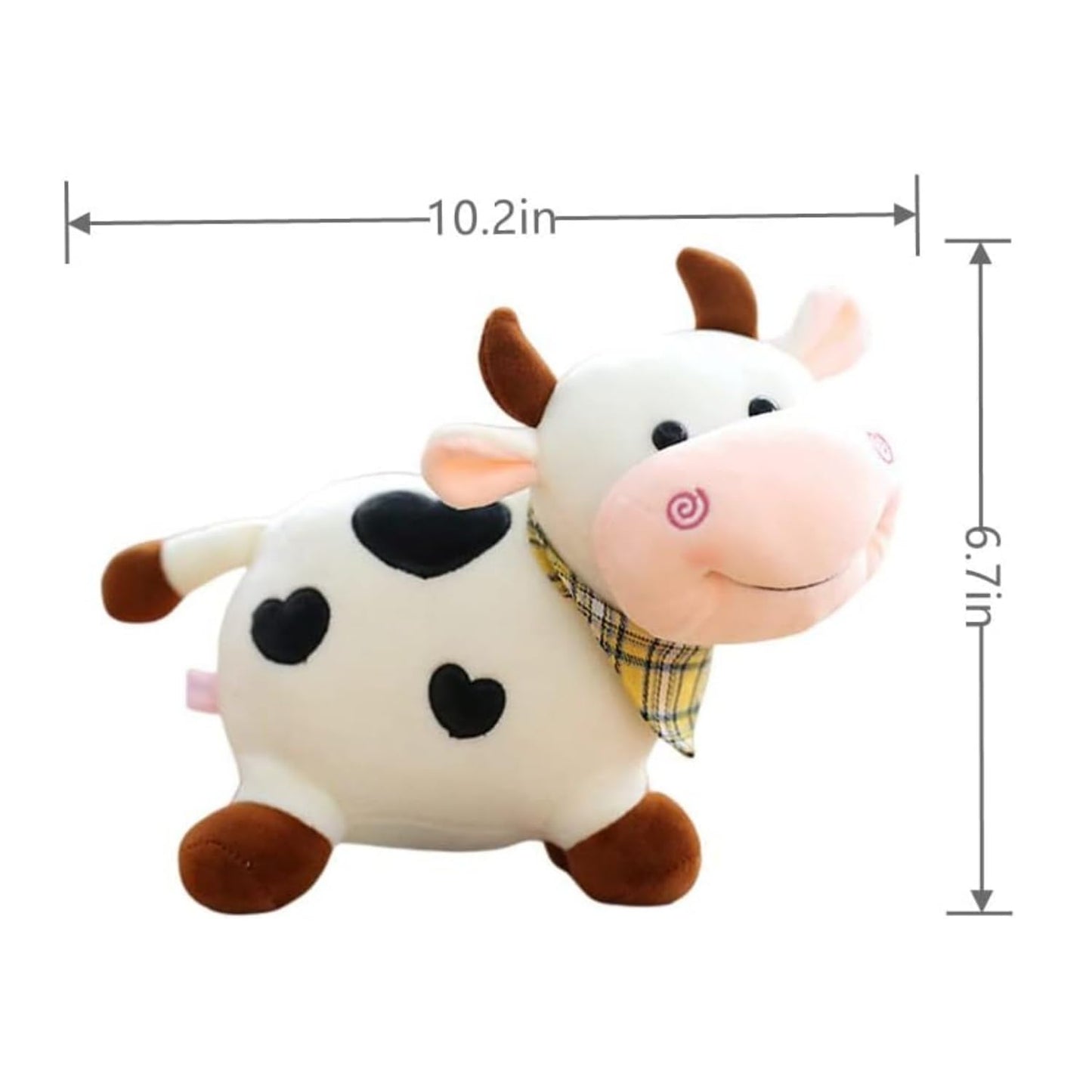 XZJMY Cow Plush Toy, 10.2" Little Cow Doll,Stuffed Animal Throw Plushie Pillow Doll, Present for Every Age & Occasion (White)