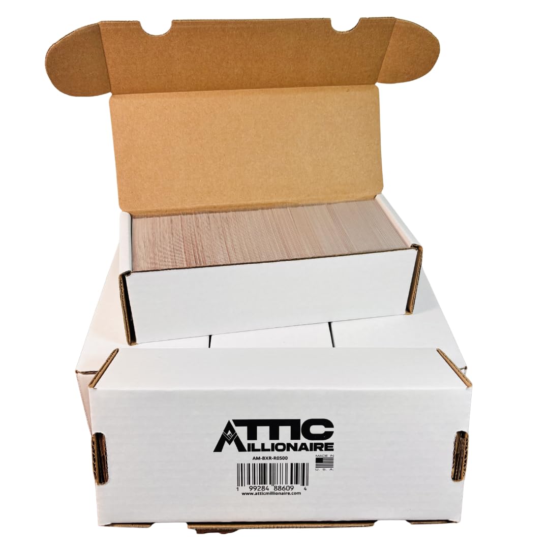Attic Millionaire (5 Pack) 500-Count Trading Card Storage Box - MADE IN THE USA - Responsibly-Sourced - Trading Card Storage Box for Sports Cards