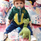 iCradle 24 inch Boy Dolls Reborn Toddler Dolls Realistic Looking Soft Silicone Weighted Soft Cloth Body Newborn Baby with Dinosaur Clothes