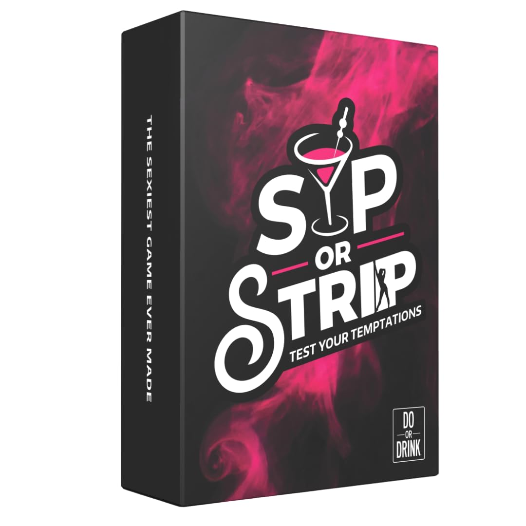 Do or Drink Sip or Strip Adult Drinking Card Game for Couples, Date Night & Parties - 250 Dares, Questions & Challenges for Boyfriend, Girlfriend, or