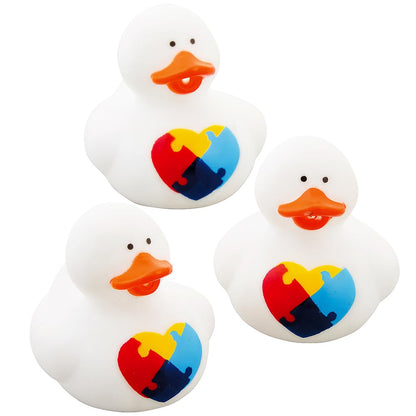 Fun Express - Autism Awareness Rubber Duckies - Toys - Character Toys - Rubber Duckies - 12 Pieces