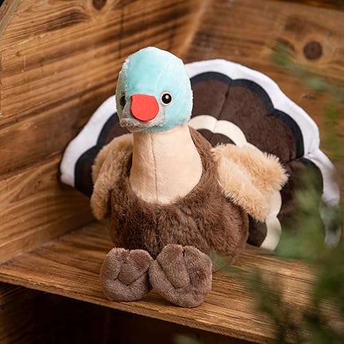 The Petting Zoo Turkey Stuffed Animal Plushie, Gifts for Kids, Wild Onez Wildlife Animals, Turkey Plush Toy 9 inches