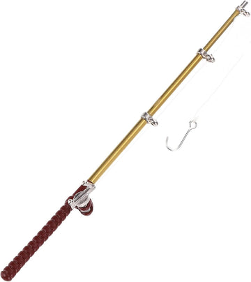 Gold Miniature Fishing Pole, 1/12 Scale Gold Dollhouse Decoration Accessories, Dollhouse Decor for Landscapes and Dioramas