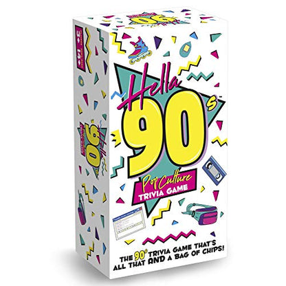 Buffalo Games Hella 90s Pop Culture Trivia Card Game - Brown, Pack of 1, 200 Trivia Cards, Timer - 90s Nostalgia & Hip Hop - Quiz for Adults - Adult
