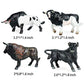 Hiawbon 12 Pcs Miniature Cattle Model Set Mini Cow Models Plastic Cattle Statues for Adult