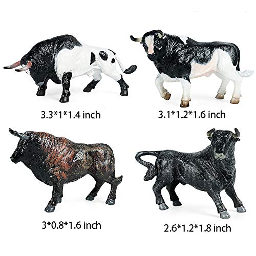 Hiawbon 12 Pcs Miniature Cattle Model Set Mini Cow Models Plastic Cattle Statues for Adult