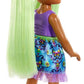 Barbie Dreamtopia Chelsea Sprite Doll, 7-inch, with Green Hair Wearing Fashion and Accessories, Multi (GJJ95)
