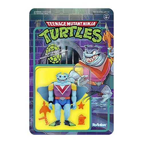 Super7 Teenage Mutant Ninja Turtles Ray Fillet - 3.75" TMNT Action Figure with Accessories Classic Cartoon Collectibles