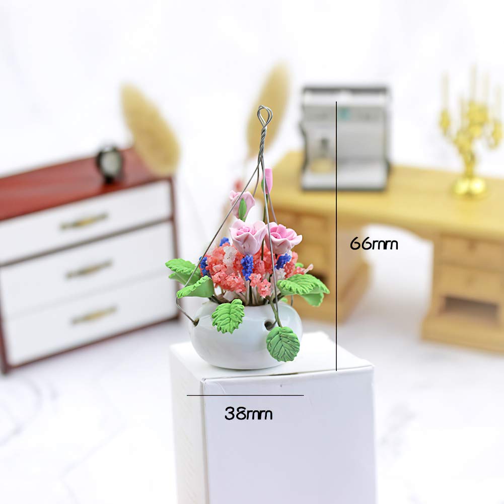 Dollhouse Decoration Plant Pots Miniature Green Potted Bonsai Models Decor,1:12 Miniature Plant