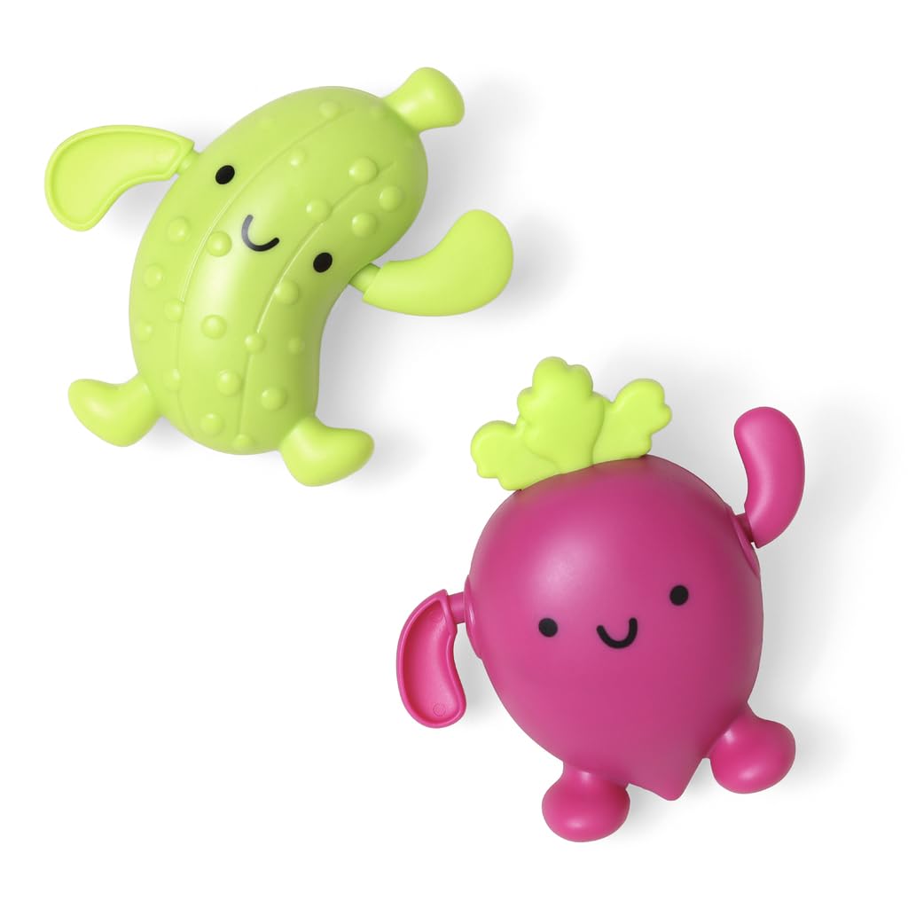 Itzy Ritzy Wind-Up Swimming Bath Toys - Set of 2 Wind-Up Floating Bath Toys - Water Playtime Set for Tub or Pool, Designed for Ages 6 Months and Up