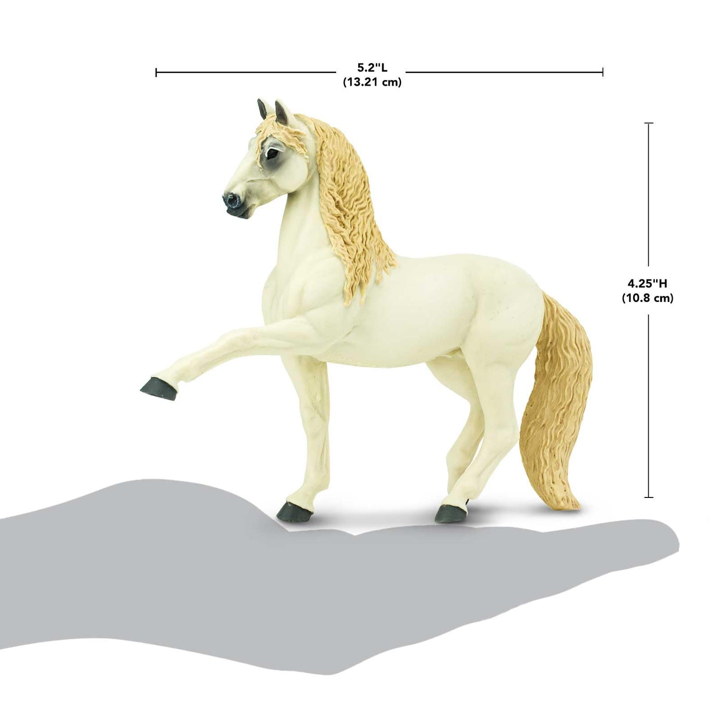 Safari Ltd. Andalusian Stallion Figurine - Detailed 4.5" Plastic Model Figure - Fun Educational Play Toy for Boys, Girls & Kids Ages 3+