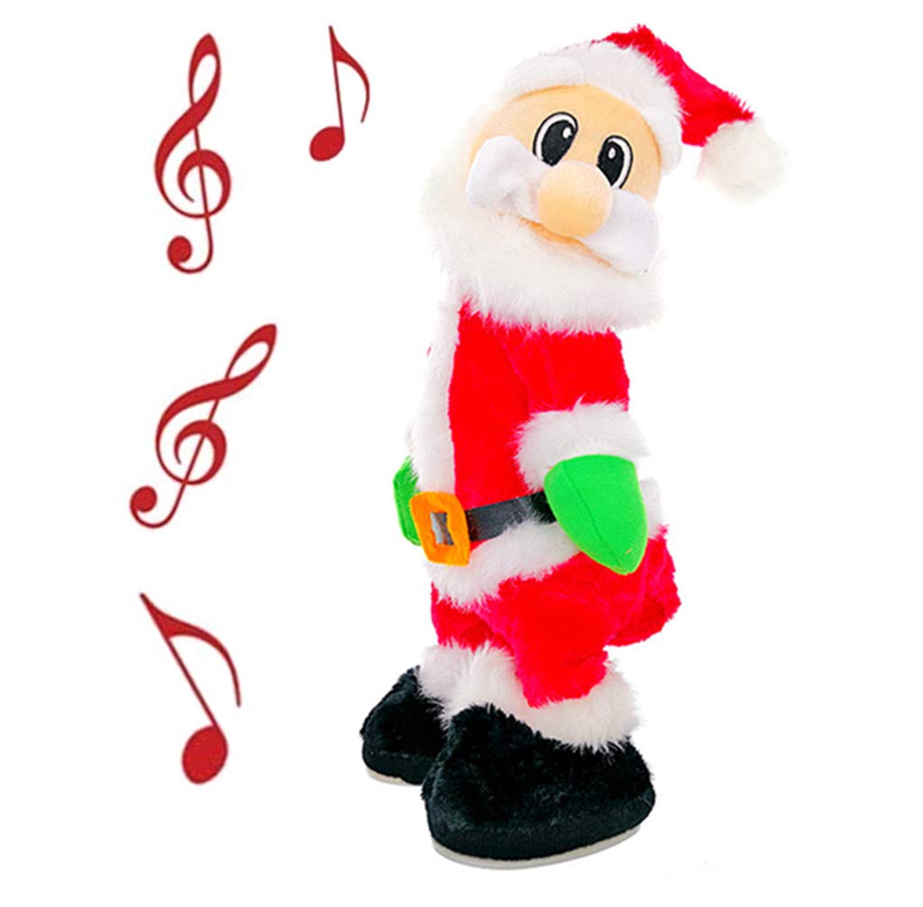 Kinteshun Twerking Christmas Santa Musical Doll,Dancing and Singing Xmas Plush Electric Toy Funny Gift(English Song)