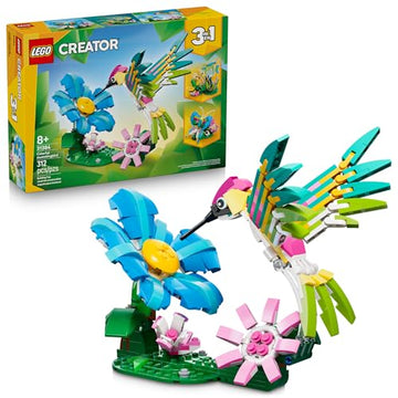 LEGO Creator 3 in1 Wild Animals: Colorful Hummingbird Building Toy for Girls, Boys, & Kids, Ages 8+ - Build a Bird, Butterfly, or Tropical Fish - Gift
