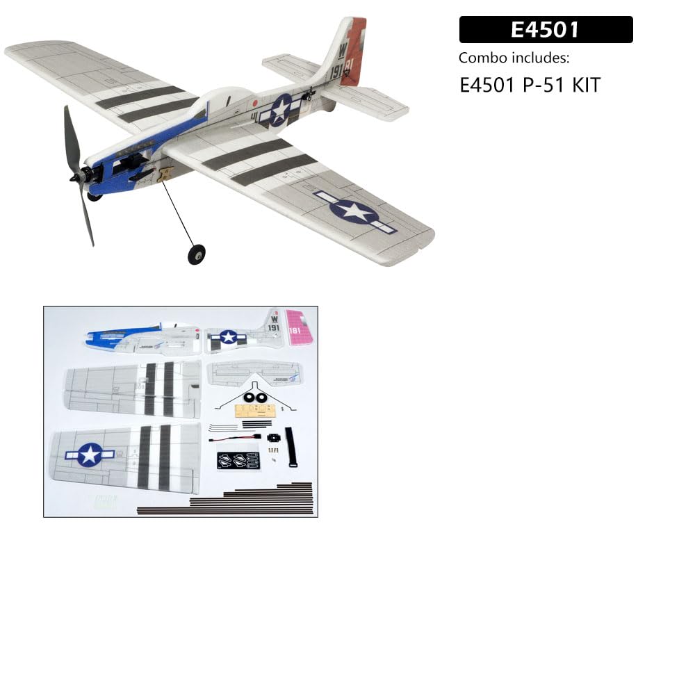 DW Hobby Remote Control 3D EPP Sports 1.0M Airplane P-51 Fighter for Adults Need to Assemble (E4501)