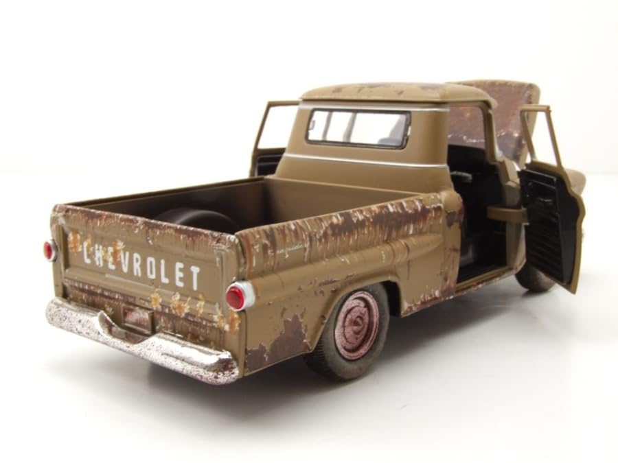 Motormax 1958 Apache Fleetside Pickup Brown (Rusted) Weathered Treasures Series 1/24 Diecast Model Car 79072BRN