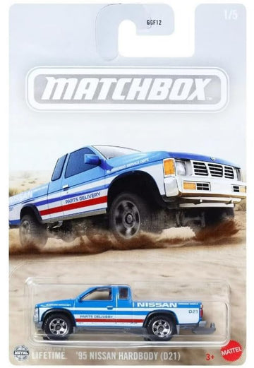 Matchbox '95 Nissan Hardbody Pickup Truck (D21) [Blue] 1/5, 1:64 Scale Diecast Toy Vehicle
